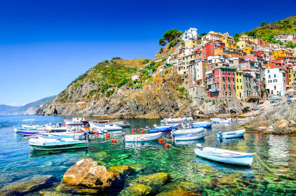 Riomaggiore, Cinque Terre, Italy Cinque Terre. Riomaggiore village in a small valley in the Liguria region of Italy.