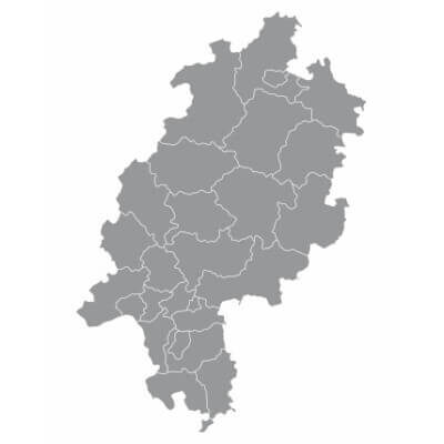 Hessen Karte Karte von Hessen mit Regionen.