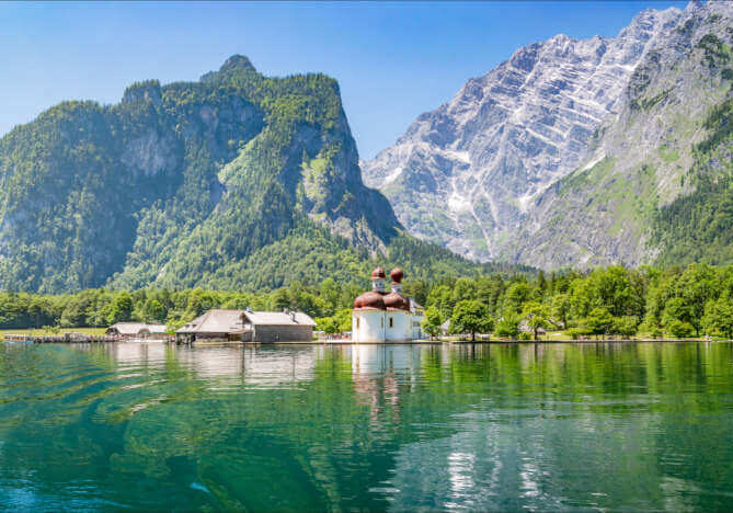 Sankt Bartholomäus am Königssee bei Berchtesgaden, Bayern, Deutschland