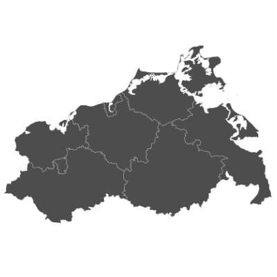 Karte von Mecklenburg Vorpommern.
