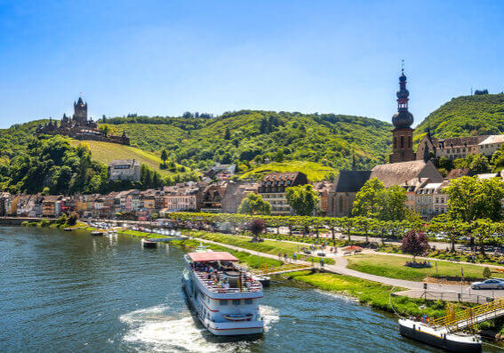 Blick auf die Stadt Cochem an der Mosel, Deutschland