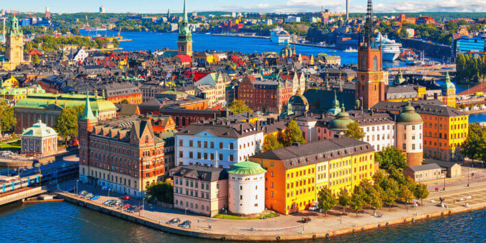 Staedtereisen nach Stockholm, Blick auf die schwedische Hauptstadt.