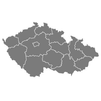 Tschechien Map Czech Republic regions Map grey