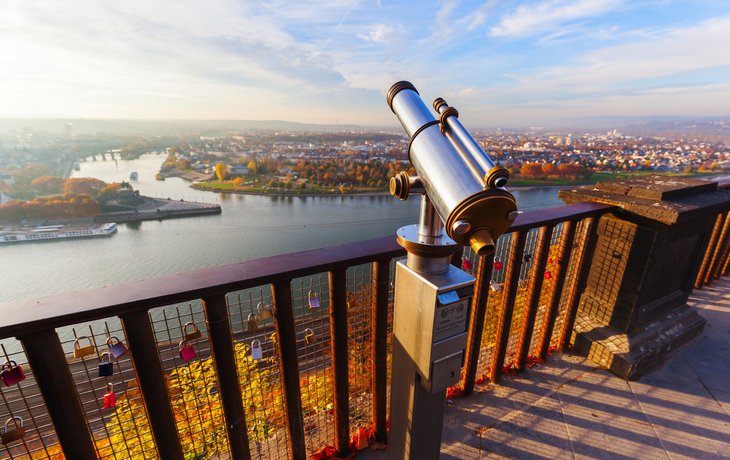 Aussicht auf das Deutsche Eck in Koblenz