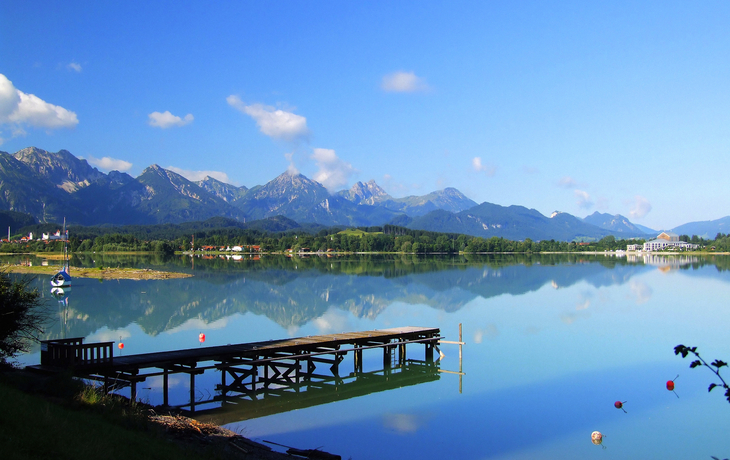 Forggensee mit Bootssteg