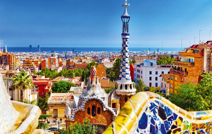 Herrlich und erstaunlich Park Guel in Barcelona.