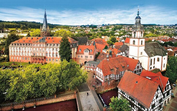 Blick über Erbach im Odenwald, Deutschland
