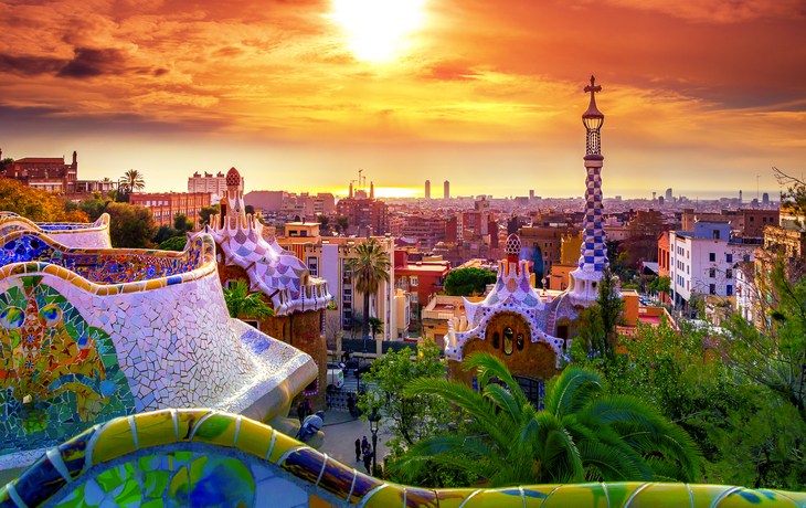 Blick auf die Stadt vom Park Güell in Barcelona