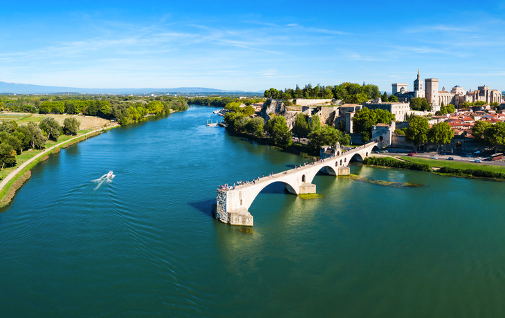 Avignon city aerial view, France