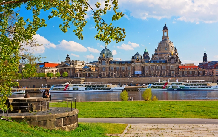 Elbufer in Dresden, Deutschland